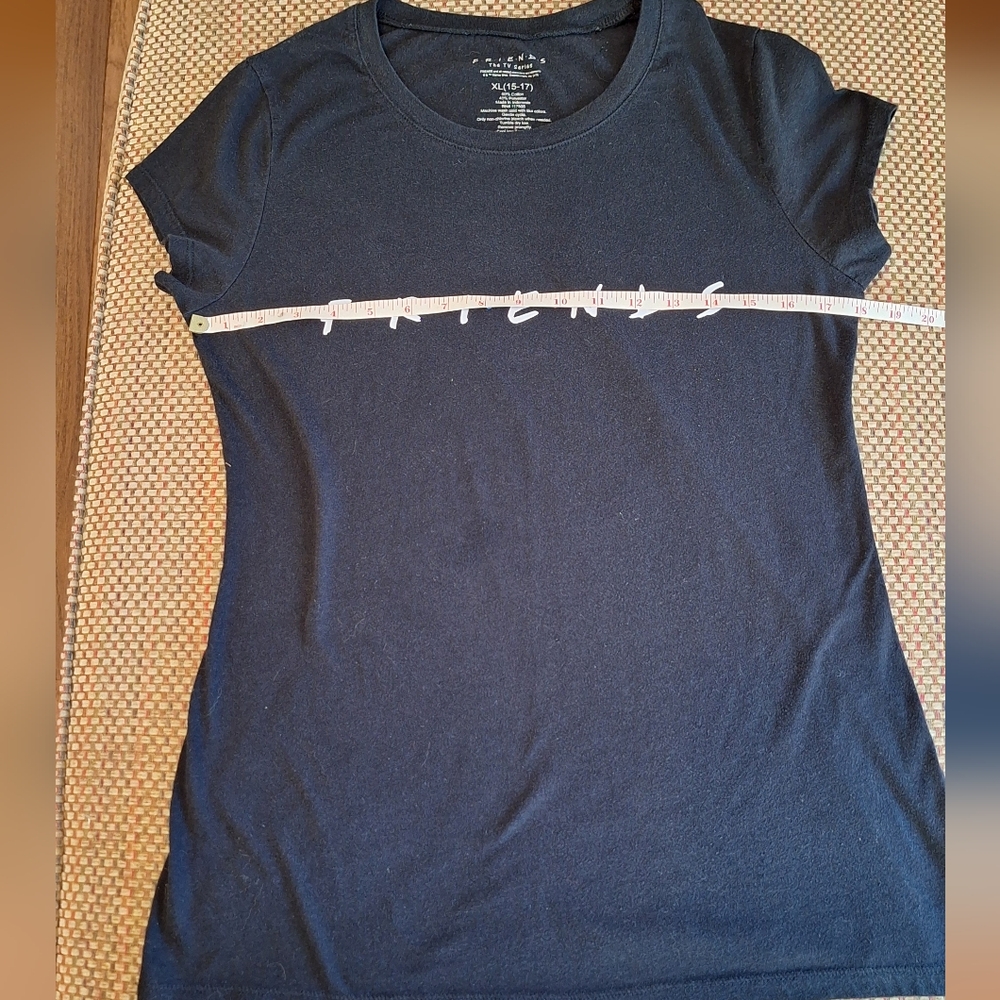 Black Iconic Friends Graphic Juniors Short Sleeve T-Shirt - Picture 3 of 7